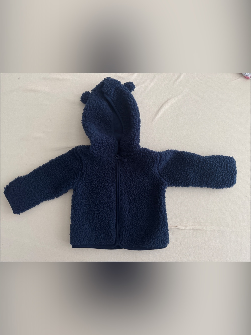 wonder nation Navy Blue Teddy Fleece Hooded Jacket with Ears
